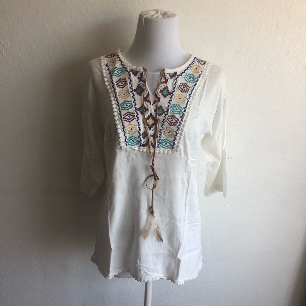 Blouse tunic geometric design